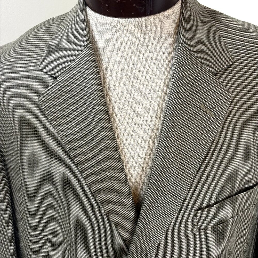 Andrew Fezza Men's Flannel Sport Coat Blazer Size 43R Silk Wool Tan Suit Jacket - Picture 4 of 12